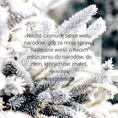 Picture 07 - Ezechiela 32:9 POLUBG - Nadto zasmucę serce wielu narodów, gdy za moją - Bible Verse Picture