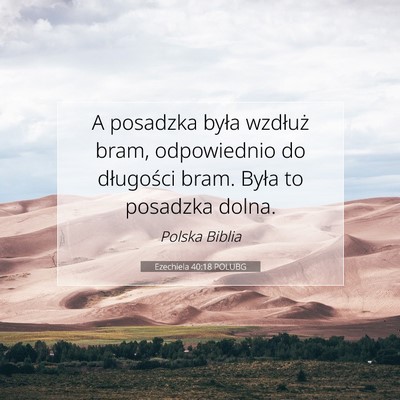 Picture 07 - Ezechiela 40:18 POLUBG - A posadzka była wzdłuż bram, odpowiednio do - Bible Verse Picture