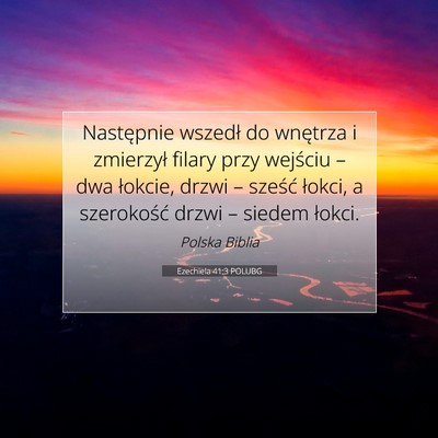Picture 07 - Ezechiela 41:3 POLUBG - Następnie wszedł do wnętrza i zmierzył filary - Bible Verse Picture