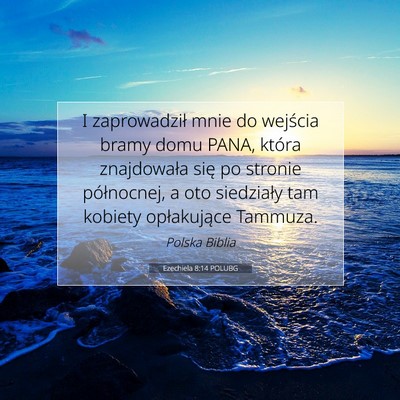 Picture 07 - Ezechiela 8:14 POLUBG - I zaprowadził mnie do wejścia bramy domu PANA, - Bible Verse Picture