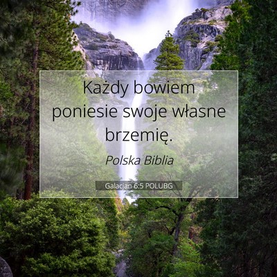 Picture 07 - Galacjan 6:5 POLUBG - Każdy bowiem poniesie swoje własne - Bible Verse Picture