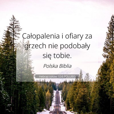 Picture 07 - Hebrajczyków 10:6 POLUBG - Całopalenia i ofiary za grzech nie podobały - Bible Verse Picture