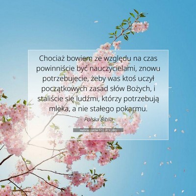 Picture 07 - Hebrajczyków 5:12 POLUBG - Chociaż bowiem ze względu na czas powinniście - Bible Verse Picture