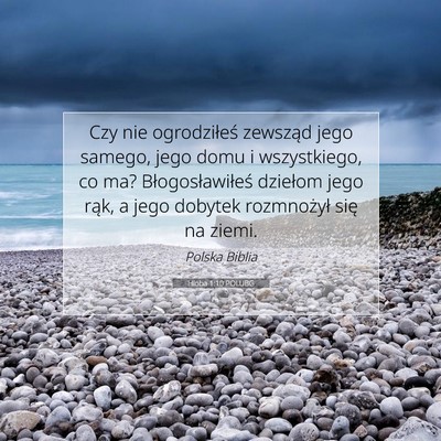 Picture 07 - Hioba 1:10 POLUBG - Czy nie ogrodziłeś zewsząd jego samego, jego - Bible Verse Picture