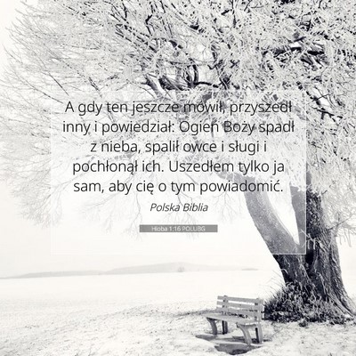 Picture 07 - Hioba 1:16 POLUBG - A gdy ten jeszcze mówił, przyszedł inny i - Bible Verse Picture