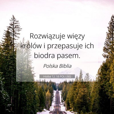 Picture 07 - Hioba 12:18 POLUBG - Rozwiązuje więzy królów i przepasuje ich - Bible Verse Picture