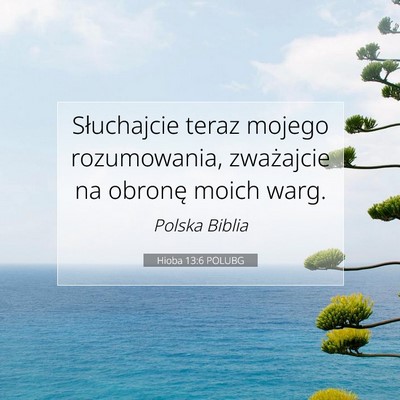 Picture 07 - Hioba 13:6 POLUBG - Słuchajcie teraz mojego rozumowania, zważajcie - Bible Verse Picture