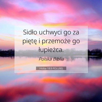 Picture 07 - Hioba 18:9 POLUBG - Sidło uchwyci go za piętę i przemoże go - Bible Verse Picture