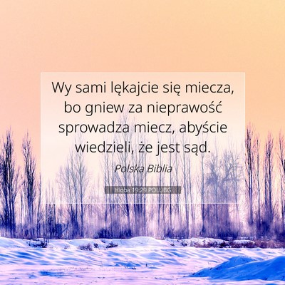 Picture 07 - Hioba 19:29 POLUBG - Wy sami lękajcie się miecza, bo gniew za - Bible Verse Picture