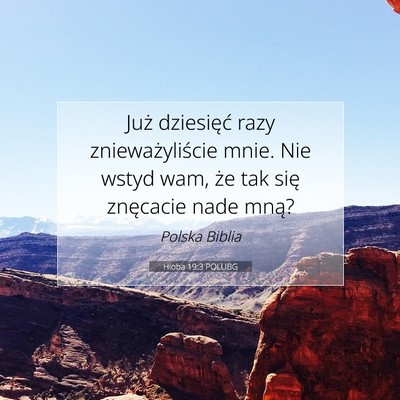 Picture 07 - Hioba 19:3 POLUBG - Już dziesięć razy znieważyliście mnie. Nie - Bible Verse Picture