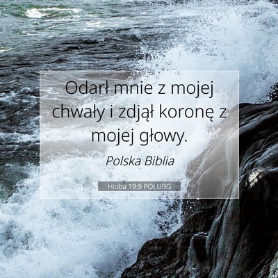 Picture 07 - Hioba 19:9 POLUBG - Odarł mnie z mojej chwały i zdjął koronę z - Bible Verse Picture