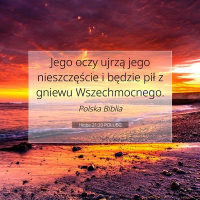 Picture 07 - Hioba 21:20 POLUBG - Jego oczy ujrzą jego nieszczęście i będzie - Bible Verse Picture