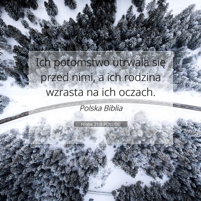 Picture 07 - Hioba 21:8 POLUBG - Ich potomstwo utrwala się przed nimi, a ich - Bible Verse Picture