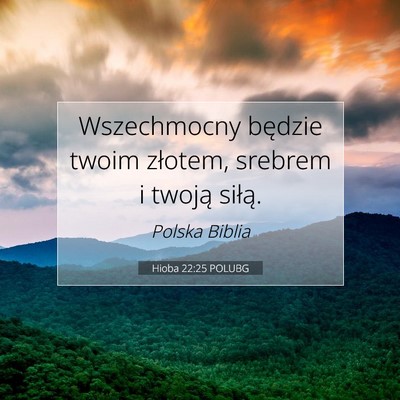 Picture 07 - Hioba 22:25 POLUBG - Wszechmocny będzie twoim złotem, srebrem i - Bible Verse Picture