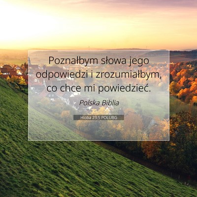 Picture 07 - Hioba 23:5 POLUBG - Poznałbym słowa jego odpowiedzi i - Bible Verse Picture