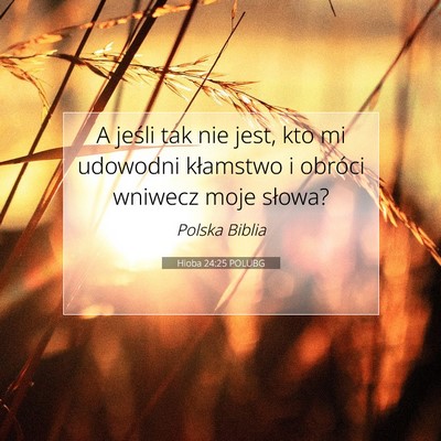 Picture 07 - Hioba 24:25 POLUBG - A jeśli tak nie jest, kto mi udowodni kłamstwo - Bible Verse Picture
