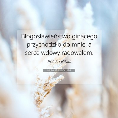 Picture 07 - Hioba 29:13 POLUBG - Błogosławieństwo ginącego przychodziło do - Bible Verse Picture
