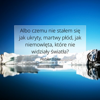 Picture 07 - Hioba 3:16 POLUBG - Albo czemu nie stałem się jak ukryty, martwy - Bible Verse Picture