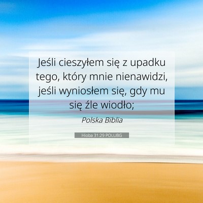 Picture 07 - Hioba 31:29 POLUBG - Jeśli cieszyłem się z upadku tego, który mnie - Bible Verse Picture