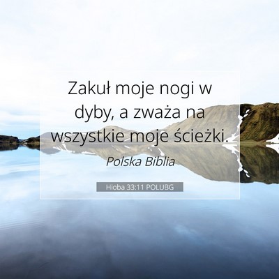 Picture 07 - Hioba 33:11 POLUBG - Zakuł moje nogi w dyby, a zważa na wszystkie - Bible Verse Picture