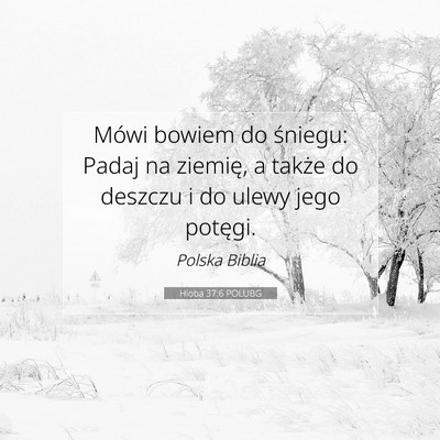 Picture 07 - Hioba 37:6 POLUBG - Mówi bowiem do śniegu: Padaj na ziemię, a - Bible Verse Picture