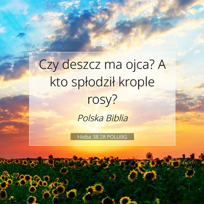 Picture 07 - Hioba 38:28 POLUBG - Czy deszcz ma ojca? A kto spłodził krople - Bible Verse Picture