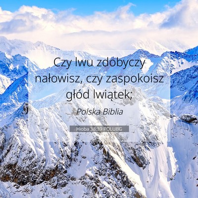 Picture 07 - Hioba 38:39 POLUBG - Czy lwu zdobyczy nałowisz, czy zaspokoisz głód - Bible Verse Picture