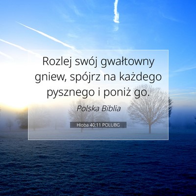 Picture 07 - Hioba 40:11 POLUBG - Rozlej swój gwałtowny gniew, spójrz na - Bible Verse Picture