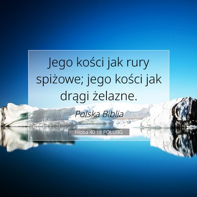 Picture 07 - Hioba 40:18 POLUBG - Jego kości jak rury spiżowe; jego kości jak - Bible Verse Picture