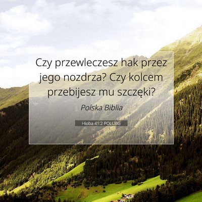 Picture 07 - Hioba 41:2 POLUBG - Czy przewleczesz hak przez jego nozdrza? Czy - Bible Verse Picture