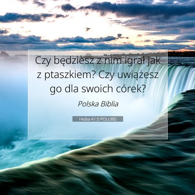Picture 07 - Hioba 41:5 POLUBG - Czy będziesz z nim igrał jak z ptaszkiem? Czy - Bible Verse Picture