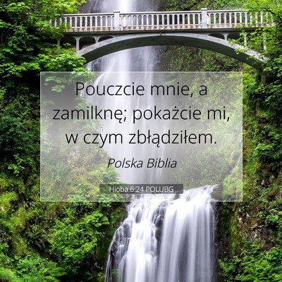 Picture 07 - Hioba 6:24 POLUBG - Pouczcie mnie, a zamilknę; pokażcie mi, w czym - Bible Verse Picture