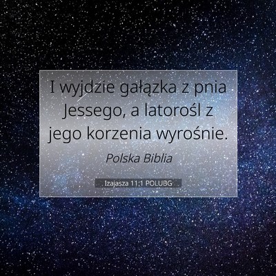 Picture 07 - Izajasza 11:1 POLUBG - I wyjdzie gałązka z pnia Jessego, a latorośl z - Bible Verse Picture