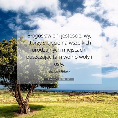 Picture 07 - Izajasza 32:20 POLUBG - Błogosławieni jesteście, wy, którzy siejecie - Bible Verse Picture