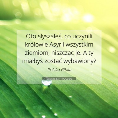 Picture 07 - Izajasza 37:11 POLUBG - Oto słyszałeś, co uczynili królowie Asyrii - Bible Verse Picture
