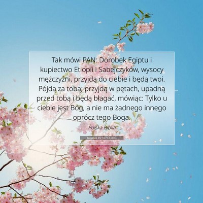 Picture 07 - Izajasza 45:14 POLUBG - Tak mówi PAN: Dorobek Egiptu i kupiectwo Etiopii - Bible Verse Picture
