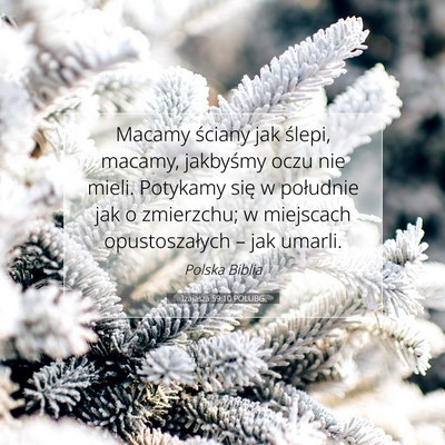 Picture 07 - Izajasza 59:10 POLUBG - Macamy ściany jak ślepi, macamy, jakbyśmy oczu - Bible Verse Picture
