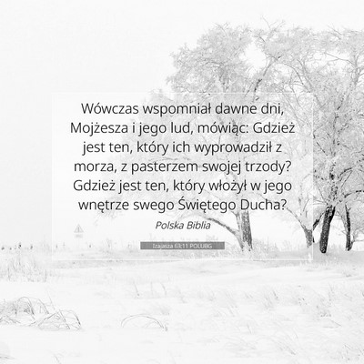 Picture 07 - Izajasza 63:11 POLUBG - Wówczas wspomniał dawne dni, Mojżesza i jego - Bible Verse Picture