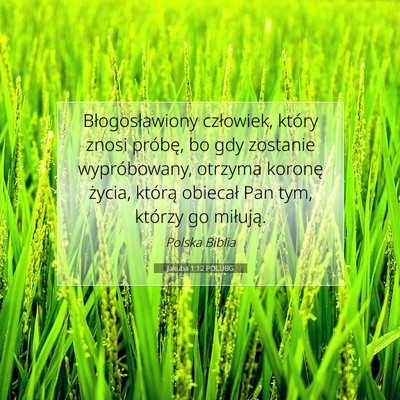 Picture 07 - Jakuba 1:12 POLUBG - Błogosławiony człowiek, który znosi próbę, - Bible Verse Picture