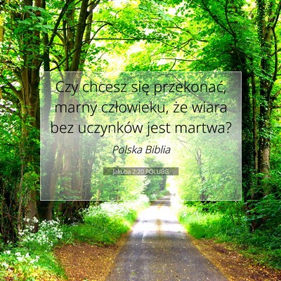 Picture 07 - Jakuba 2:20 POLUBG - Czy chcesz się przekonać, marny człowieku, że - Bible Verse Picture