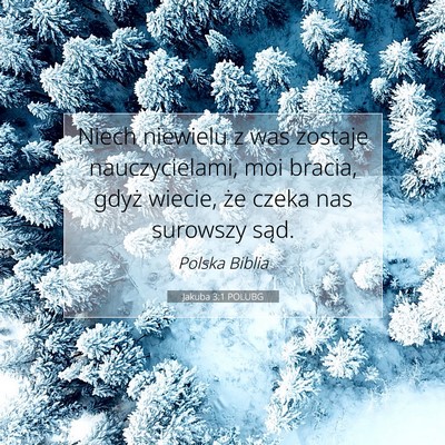 Picture 07 - Jakuba 3:1 POLUBG - Niech niewielu z was zostaje nauczycielami, moi - Bible Verse Picture