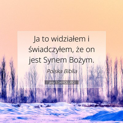 Picture 07 - Jana 1:34 POLUBG - Ja to widziałem i świadczyłem, że on jest - Bible Verse Picture