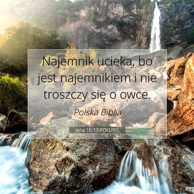 Picture 07 - Jana 10:13 POLUBG - Najemnik ucieka, bo jest najemnikiem i nie - Bible Verse Picture