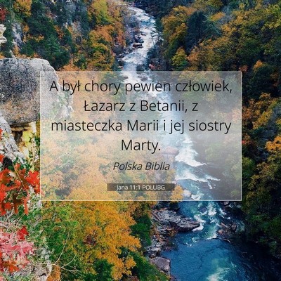 Picture 07 - Jana 11:1 POLUBG - A był chory pewien człowiek, Łazarz z Betanii, - Bible Verse Picture