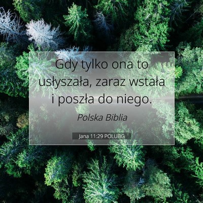 Picture 07 - Jana 11:29 POLUBG - Gdy tylko ona to usłyszała, zaraz wstała i - Bible Verse Picture