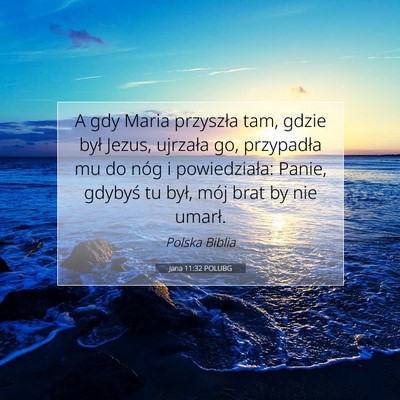Picture 07 - Jana 11:32 POLUBG - A gdy Maria przyszła tam, gdzie był Jezus, - Bible Verse Picture