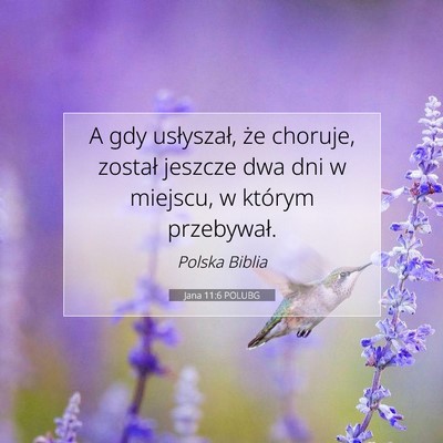 Picture 07 - Jana 11:6 POLUBG - A gdy usłyszał, że choruje, został jeszcze - Bible Verse Picture