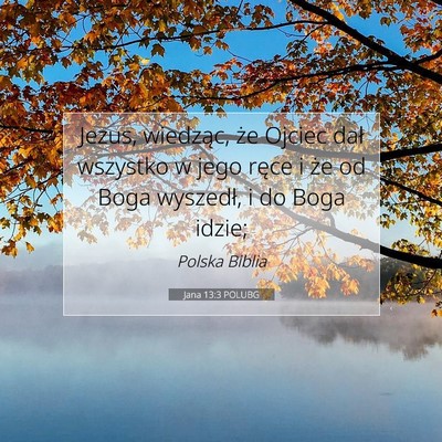 Picture 07 - Jana 13:3 POLUBG - Jezus, wiedząc, że Ojciec dał wszystko w jego - Bible Verse Picture
