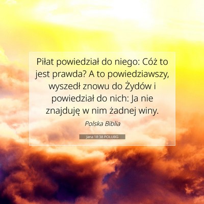 Picture 07 - Jana 18:38 POLUBG - Piłat powiedział do niego: Cóż to jest - Bible Verse Picture