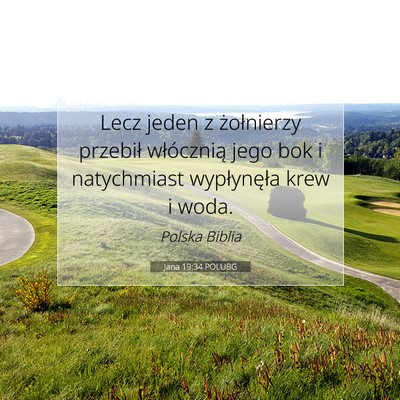 Picture 07 - Jana 19:34 POLUBG - Lecz jeden z żołnierzy przebił włócznią - Bible Verse Picture